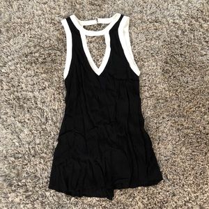 Lush Black and White Key Hole Romper